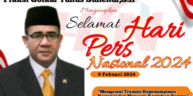 Anggota DPRD Kota Sukabumi Yunus Suhendi,S.IP Dari Fraksi Golkar Mengucapkan Selamat Hari Pers Nasional Tahun 2024