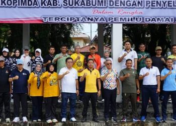 Penyelenggara Harus Sehat Fisik, Wakil Bupati Sukabumi Olahraga Bersama Dukung Suksesnya Pelaksanaan Pemilu 2024