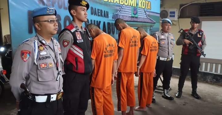 Tiga Pelaku Pengeroyokan Diamankan Sat Reskrim Polres Sukabumi Kota
