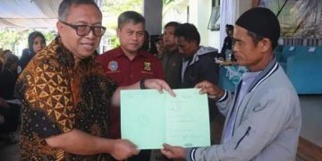 Bupati Sukabumi Hadiri Penyelesaian Program Redistribusi Lahan Kawasan Hutan Cikepuh