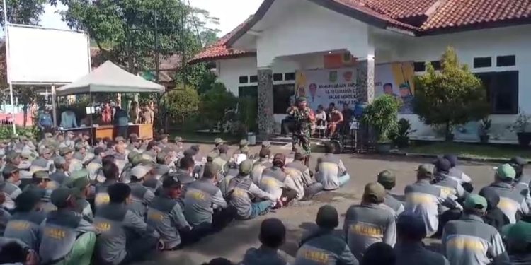 Danpos Koramil 0607- 03/Baros Hadiri Apel Gelar Kesiapan Pengamanan Pemilu Tahun 2024