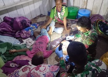 Derita Malaria, Tim Kesehatan Satgas Yonif 310/KK Obati Yani Seorang Anak Di Perbatasan