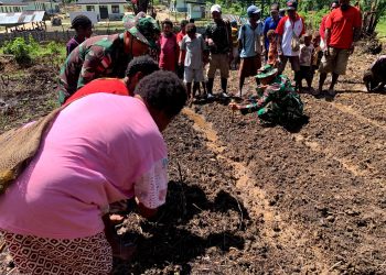 Transfer Ilmu Kepada Warga Perbatasan, Satgas Yonif 310/KK Gelar Penyuluhan Pertanian