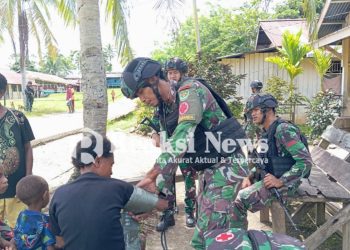 Satgas Yonif 310/KK Gelar Patroli Kesehatan Guna Mengetahui Secara Langsung Kondisi Warga Di Perbatasan