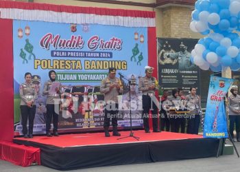 Wakapolresta Bandung AKBP Maruly Pardede Melepas 150 Pemudik Gratis Menuju Jawa Tengah
