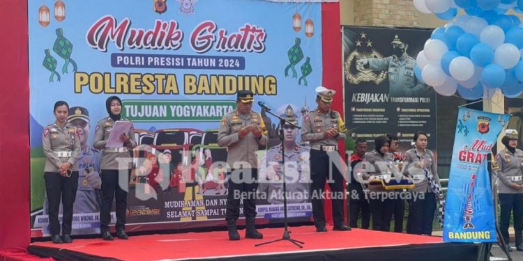 Wakapolresta Bandung AKBP Maruly Pardede Melepas 150 Pemudik Gratis Menuju Jawa Tengah