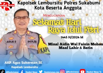 Kapolsek Lembursitu Polres Sukabumi Kota Beserta Anggota Mengucapkan Selamat Hari Raya Idul Fitri 1445 H