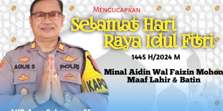 Kapolsek Lembursitu Polres Sukabumi Kota Beserta Anggota Mengucapkan Selamat Hari Raya Idul Fitri 1445 H