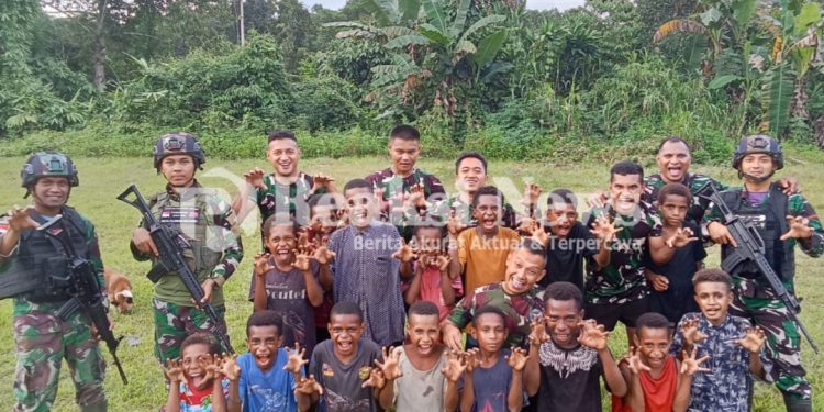 Satgas Yonif 310/KK Tumbuhkan Semangat Olahraga Anak-Anak Perbatasan