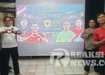 Polsek Lembursitu dan Jajaran Gelar Nobar Timnas Indonesia, Dibuka Untuk Umum