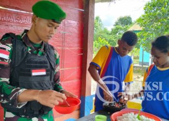Nasi Goreng Ala Satgas Yonif 310/KK, Kedepankan Edukasi Bagi Pelajar Di Perbatasan