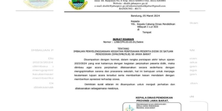 Surat Edaran Perpisahan Sekolah Terkesan Tak Digubris, Simak.!