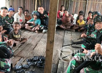 Rajin Terjun Langsung Ditengah Masyarakat, Satgas Yonif 310/KK Bangun Dapur Rumah Harnes Pallop