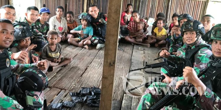 Rajin Terjun Langsung Ditengah Masyarakat, Satgas Yonif 310/KK Bangun Dapur Rumah Harnes Pallop