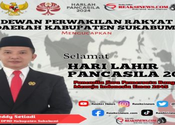 Teddy Setiadi Anggota DPRD Kabupaten Sukabumi, Mengucapkan Selamat Hari Lahir Pancasila Tahun 2024