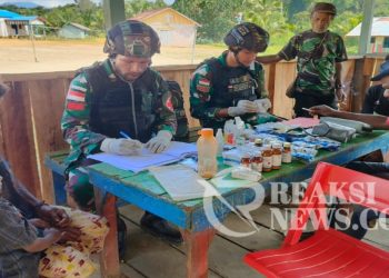 Satgas Yonif 310/KK Rutin Berikan Pelayanan Kesehatan, Demi Mengatasi Masalah Kesehatan Secara Optimal