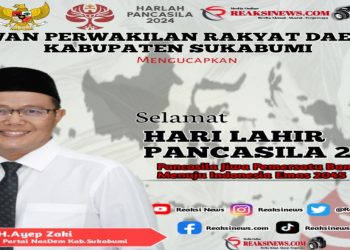Ketua DPD Partai NasDem Kabupaten Sukabumi H.Ayep Zaki, Mengucapkan Selamat Hari Lahir Pancasila Tahun 2024