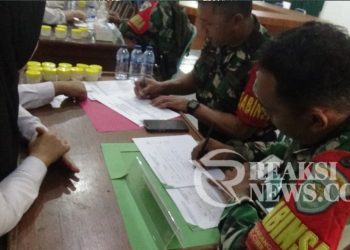 Puluhan Anggota Kodim 0607/ Kota Sukabumi Tes Urine