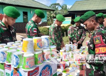 Rayakan Idul Adha Di Perbatasan, Satgas Yonif 310/KK Berbagi Kebahagiaan Bersama Anak-Anak