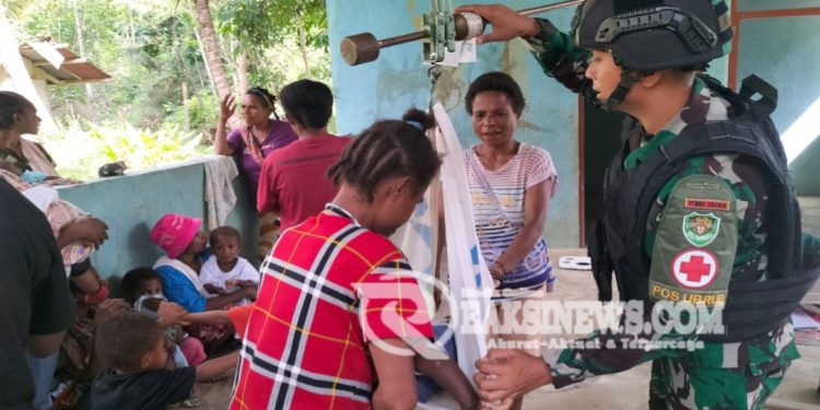 Satgas Yonif 310/KK Bersama Puskesmas Web Berkomitmen Tingkatkan Kesehatan dan Gizi Anak Perbatasan