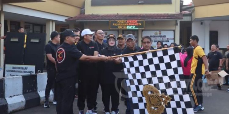 Jelang Hari Bhayangkara ke-78, Polres Sukabumi Kota Gelar Olahraga Bersama