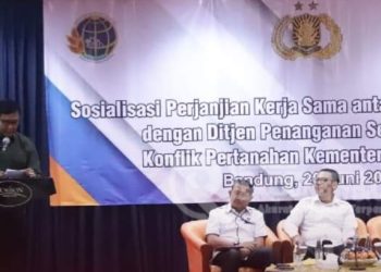 Sosialisasi Perjanjian Kerja Sama Antara Baintelkam Polri dan Ditjen PSKP Kementrian ATR/BPN diwilayah Polda Jawa Barat.