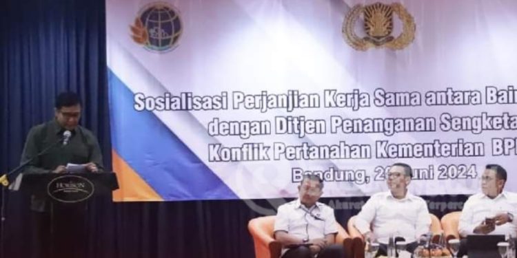 Sosialisasi Perjanjian Kerja Sama Antara Baintelkam Polri dan Ditjen PSKP Kementrian ATR/BPN diwilayah Polda Jawa Barat.