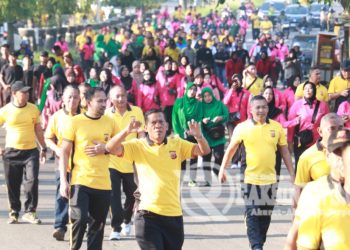 Kegiatan Jalan Santai dan Senam Meriahkan Peringatan Hari Bhayangkara ke-78 Polres Sukabumi