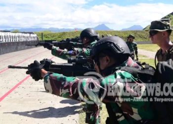Hawall, Marinir Indonesia Berlatih Menembak Combat Marksmanship