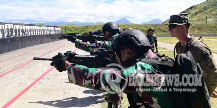 Hawall, Marinir Indonesia Berlatih Menembak Combat Marksmanship