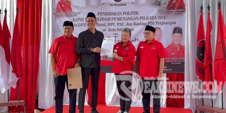 H.Ayep Zaki Terima Surat Rekomendasi Dari Ketua DPP PDIP Dr Ribka Tjiptaning P.AAK, Bertarung Di Pilkada Kota Sukabumi 2024