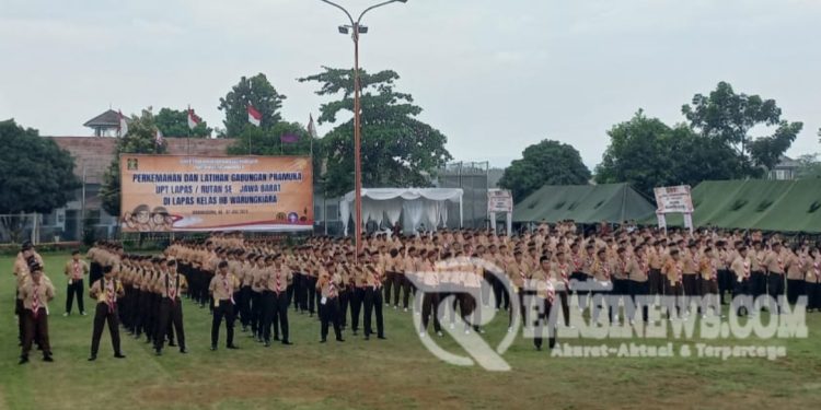 Dua Ratus Delapan Puluh Lima WBP Se-Jawa barat Ikuti Latihan Gabungan Pramuka Gugus Depan