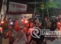 Puluhan Ribu Warga Se-Kecamatan Warungkiara Hiasi Ruas Jalan Raya Dengan Obor