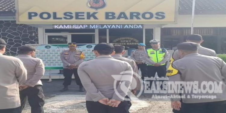 Wujud Nyata Kebersamaan Polsek Baros Efektifkan Apel Pagi