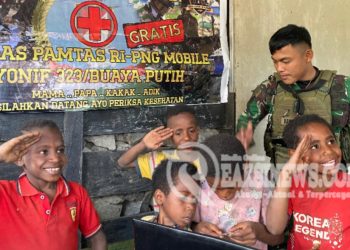 TNI Gelar Papua Pintar, Anak-Anak Kago Sambut Gembira