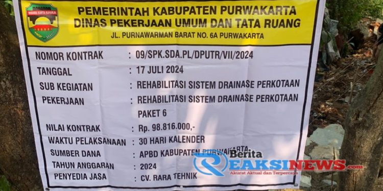 Rehabilitasi Sistem Drainase Perkotaan, PUPR Kab Purwakarta