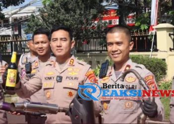 Selama 17 hari Operasi KRYD, Polres Cianjur Berhasil Mengamankan Ribuan Knalpot dan Minuman Keras