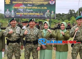 Estafet Tongkat Komando Penjaga Ufuk Timur Indonesia Yonif 754 Kostrad