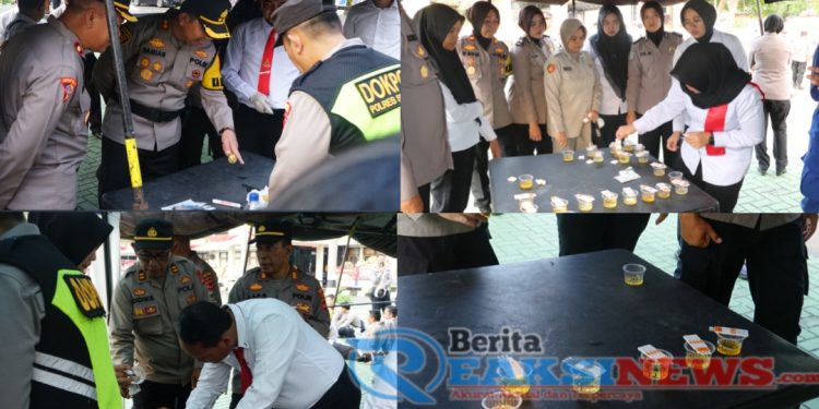 Hari Pertama Menjabat Kapolres, AKBP Dr. Samian Tes Urine Ratusan Anggotanya