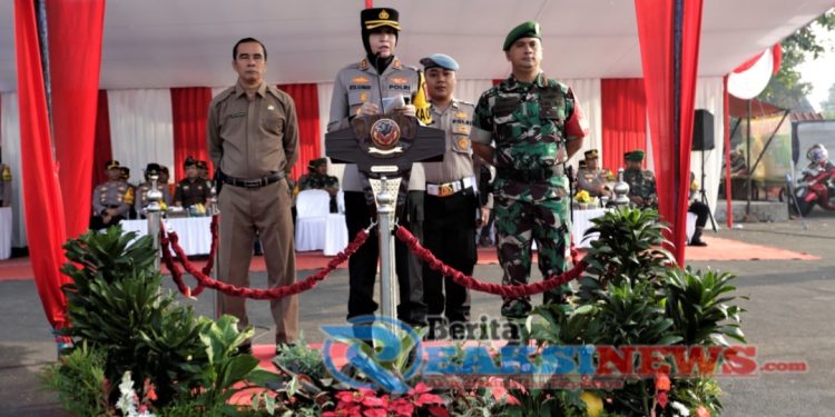 Dandim 0607/KS Hadiri Apel Gelar Pasukan Dalam Rangka Pengamanan Rangkaian Pilkada Serentak