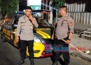Jaga Kamtibmas, Polsek Baros Intensifkan Patroli Pemukiman Warga Malam Hari