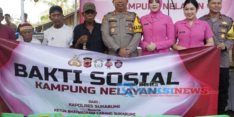 Tersentuh Dengan Berita Nasib Nelayan Desa Loji, Kapolres Sukabumi laksanakan Bakti Sosial