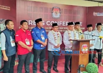 Ribuan Pendukung Kawal Bacalon Bupati dan Wakil Bupati Sukabumi Iyos – Zainul Daftar ke KPU