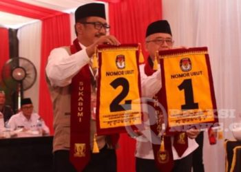 Pengundian dan Penetapan Nomor Urut Paslon Bupati dan Wakil Bupati Sukabumi 2024, Ini Hasilnya