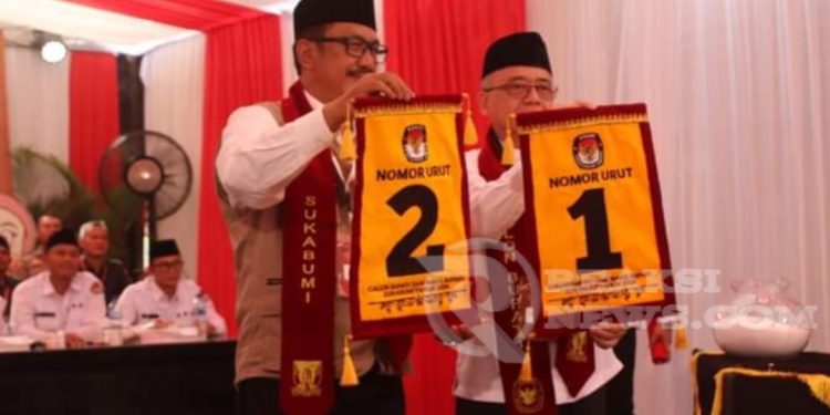 Pengundian dan Penetapan Nomor Urut Paslon Bupati dan Wakil Bupati Sukabumi 2024, Ini Hasilnya