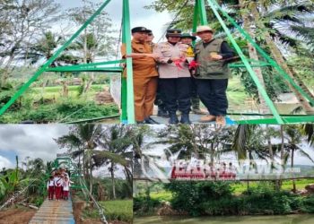 Kapolsek Lengkong Beserta Jajaran Forkopimcam Resmikan Jembatan Di Jampangtengah