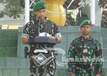 Dandim Bacakan Amanat Panglima TNI Pada Upacara 17 San, Bulan Oktober