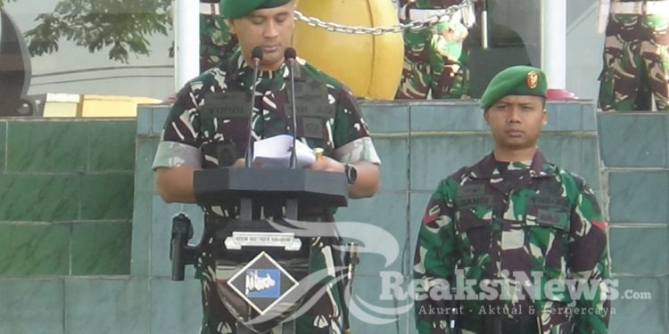 Dandim Bacakan Amanat Panglima TNI Pada Upacara 17 San, Bulan Oktober