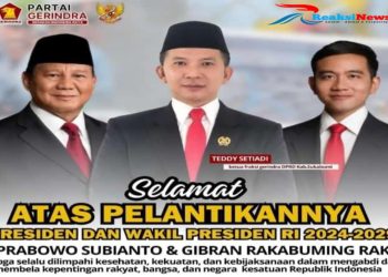 Ketua Fraksi Gerindra DPRD Kab Sukabumi Teddy Setiadi Ucapakan Selamat Dilantiknya Presiden RI “Prabowo Subianto dan Gibran”