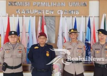 Polres Ciamis Siagakan Personel PAM di Kantor KPU Kab Ciamis